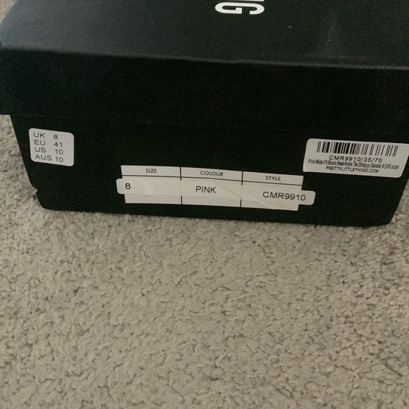 Pretty Little Thing Hot Pink Strappy Chunky Heels with Clear Band Size 10 - Picture 4 of 5